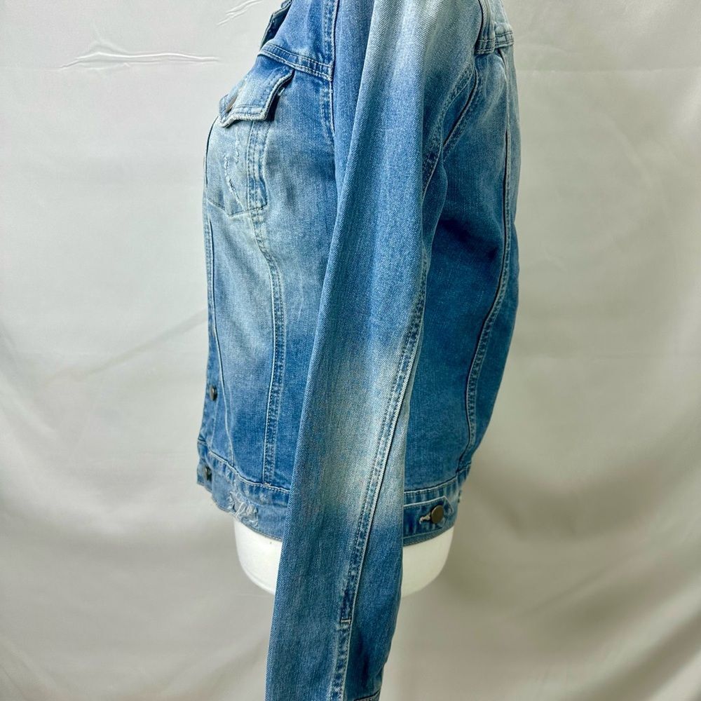 Kut from the Kloth Amelia Light Blue Distressed Jean Jacket Size S - Picture 10 of 16
